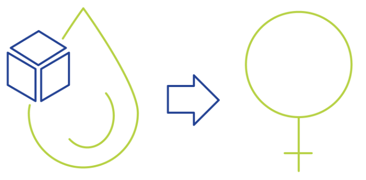 Illustration representing diabetes mellitus in women.