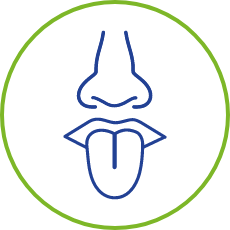 Enlarged tongue, lips, or nose
