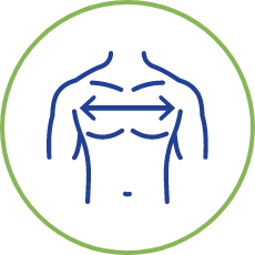 Increased chest size (barrel chest)